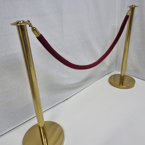 POTELET CHROME CORDE VELOUR ROUGE